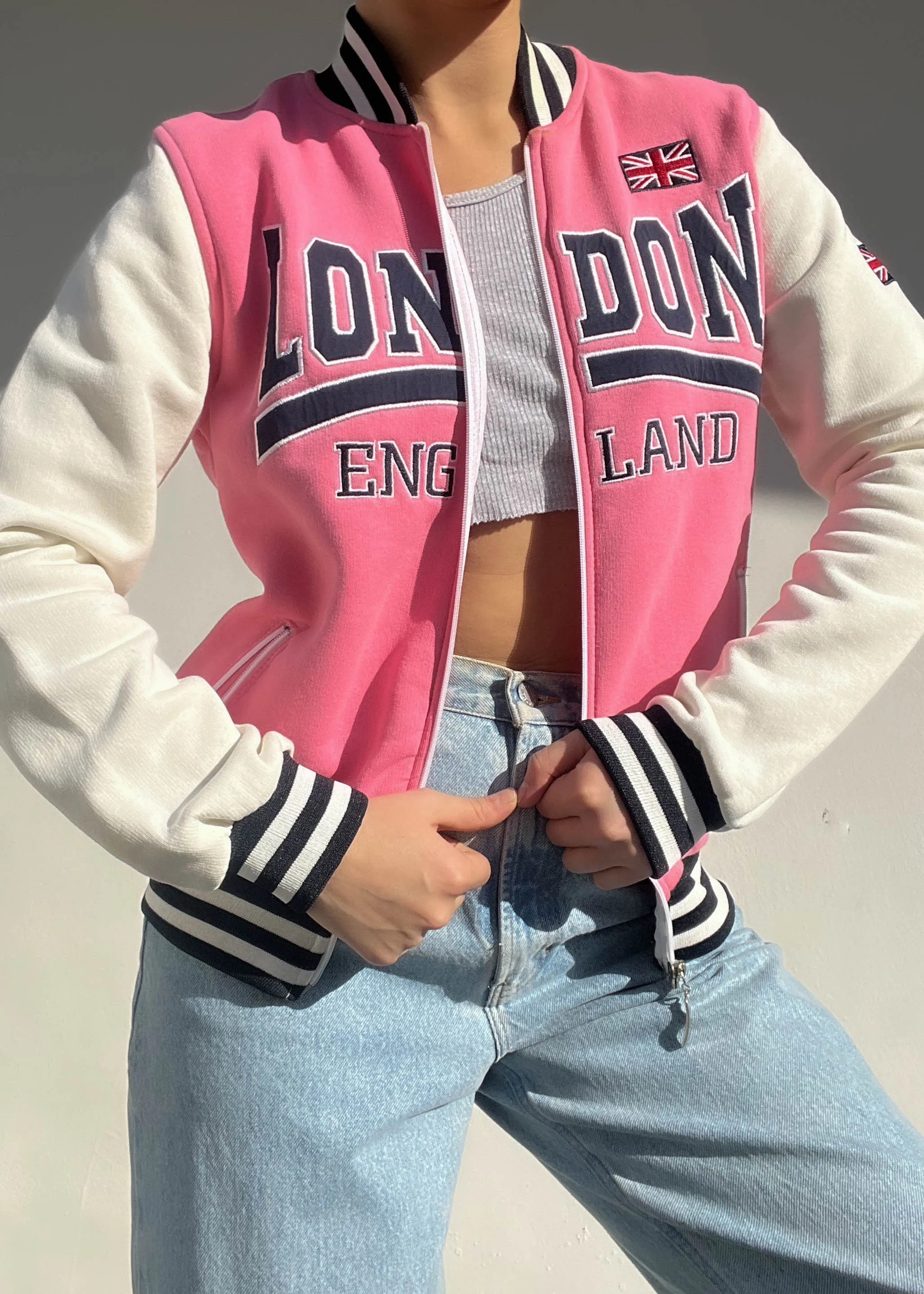 2000's Pink London Jacket (S-M)