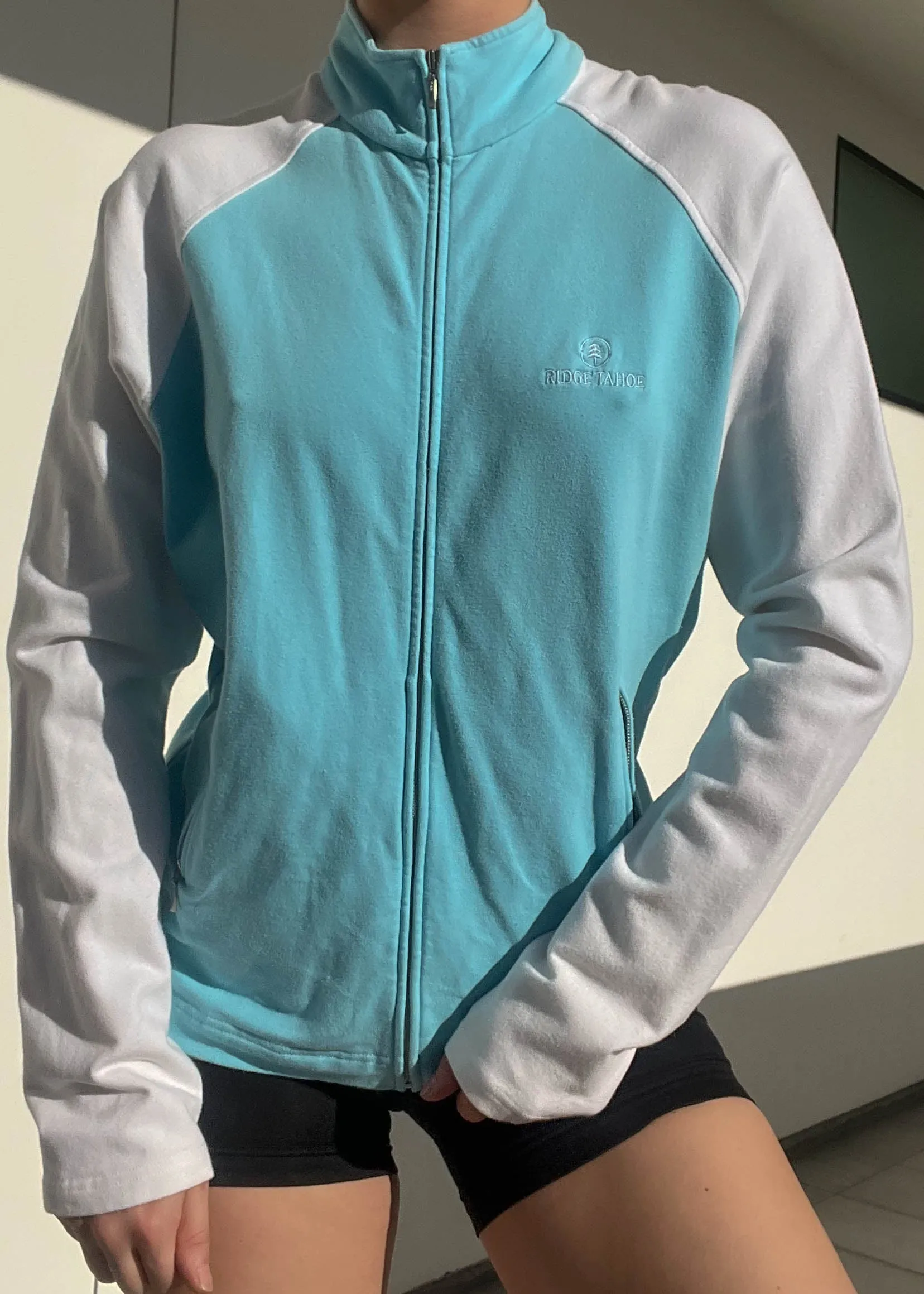Aqua & White Sporty Jacket (M-L)