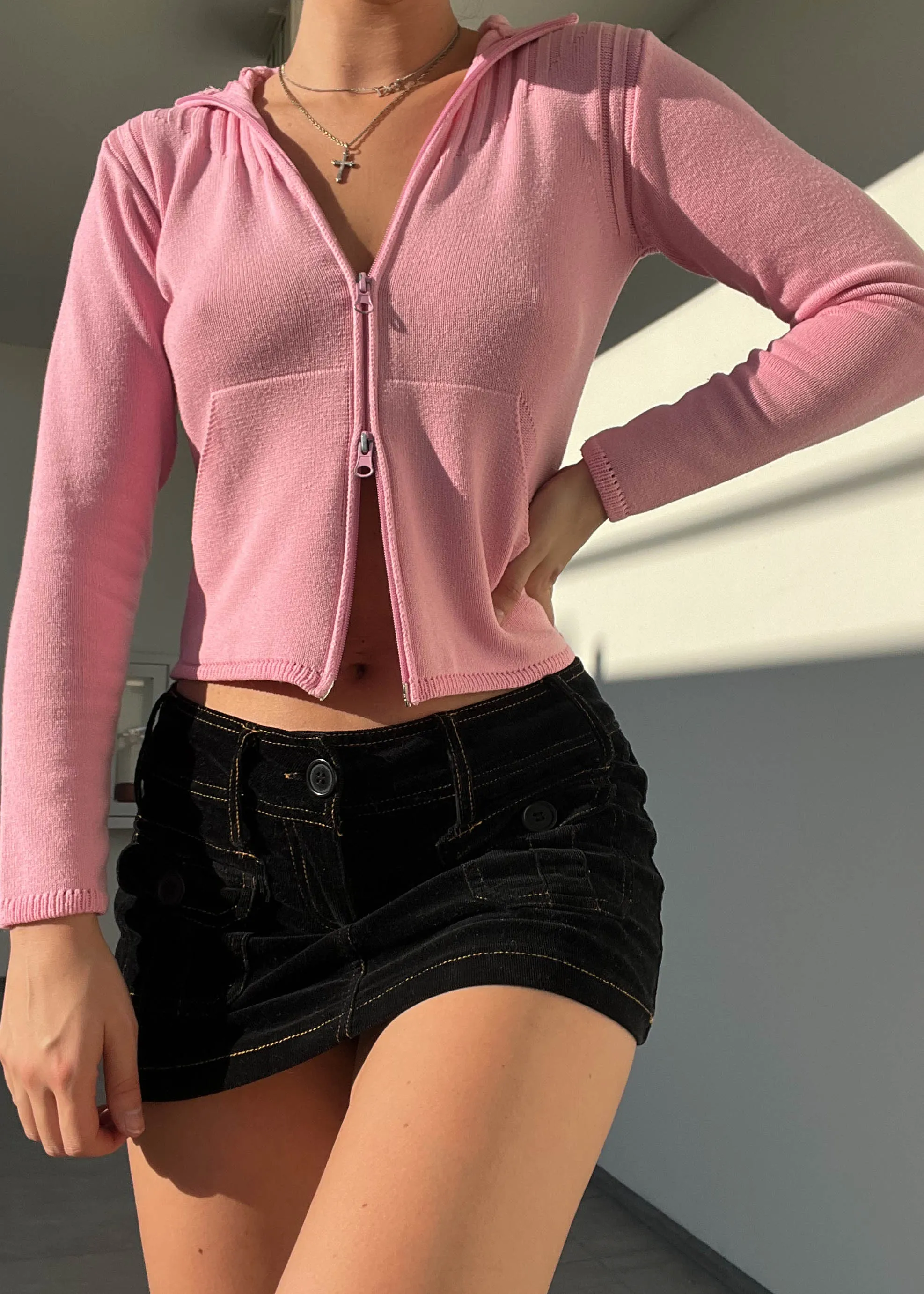 Baby Pink Double Zip Knit (S)