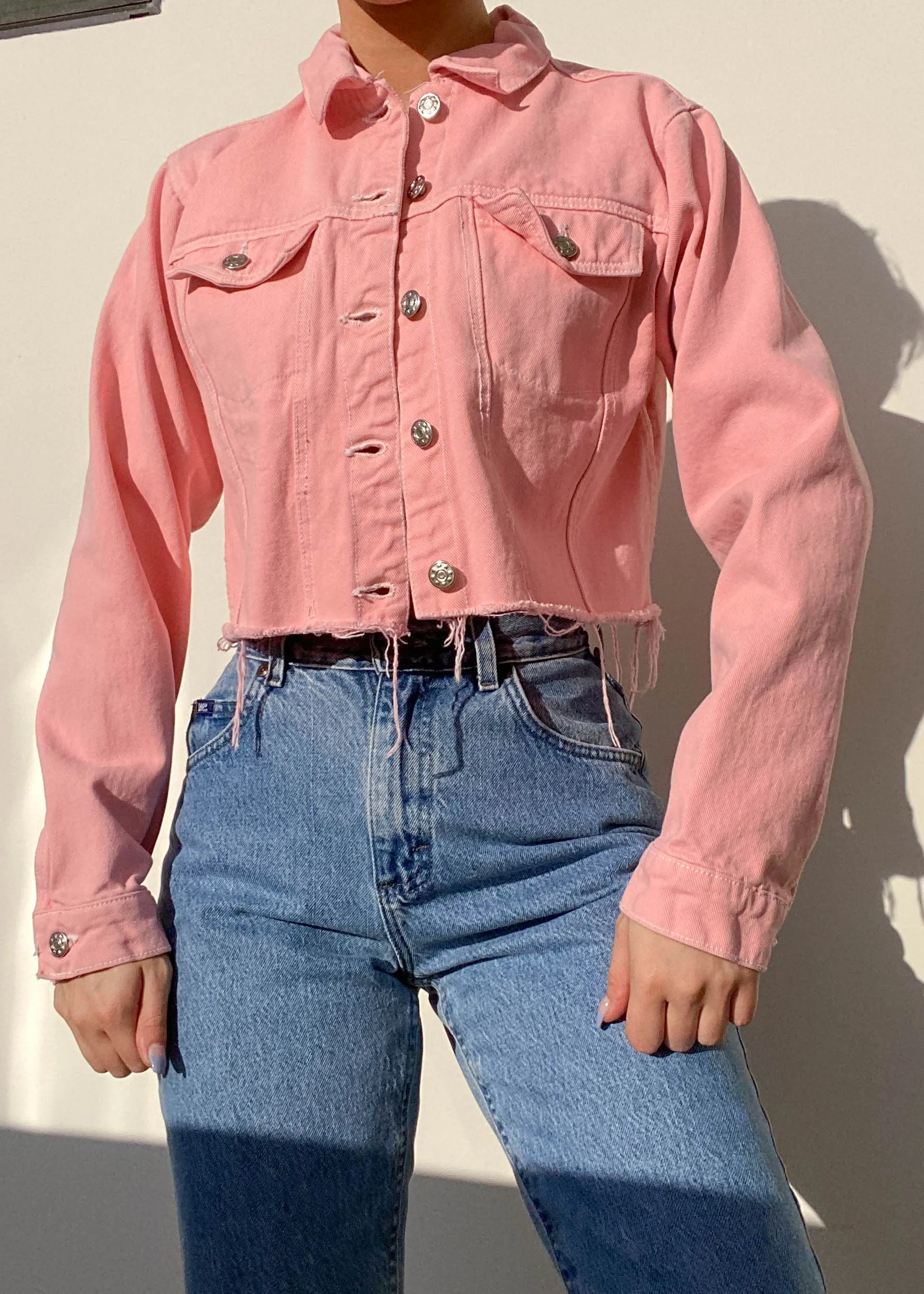 Bianca Y2k Pink Denim Jacket (M)