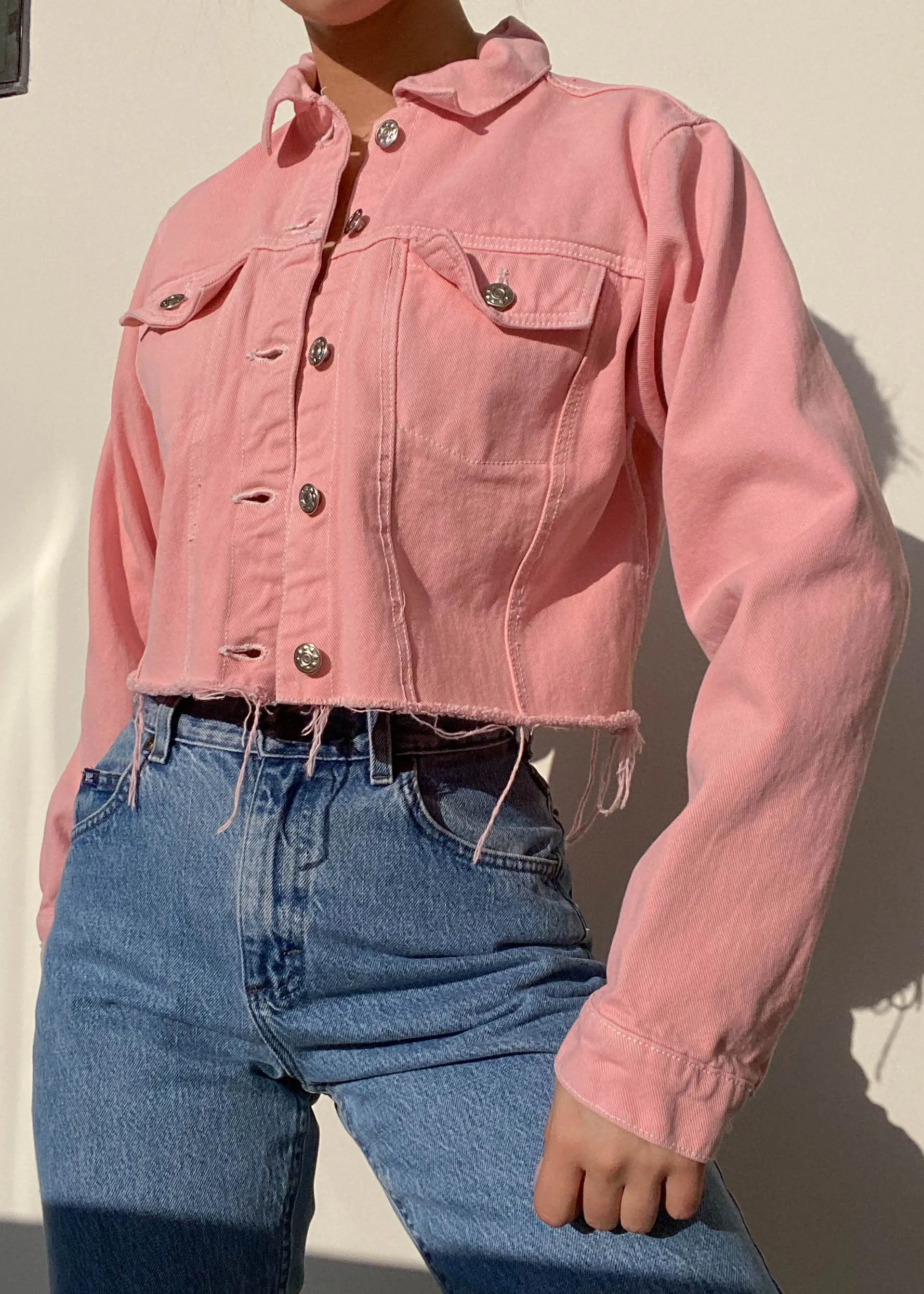 Bianca Y2k Pink Denim Jacket (M)