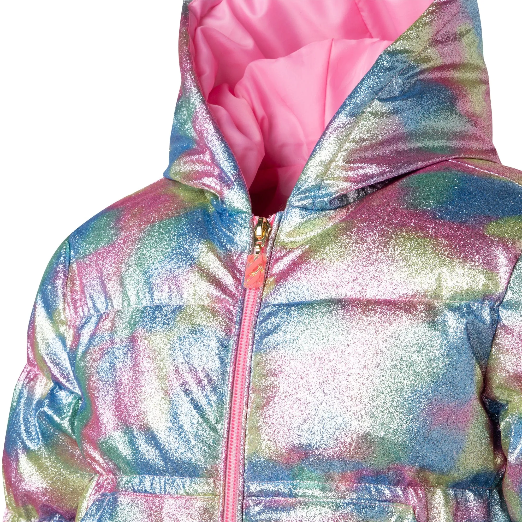 BILLIEBLUSH - Metalic Puffa Jacket - Pastel