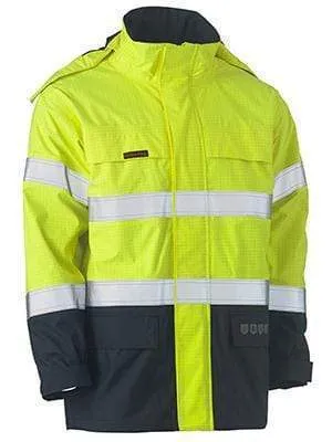Bisley Workwear Taped Hi Vis Fr Wet Weather Shell Jacket BJ8110T