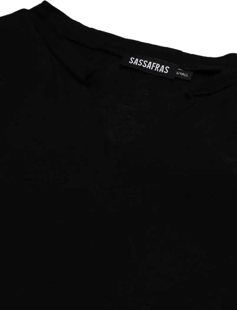 Black Front Knot Crop Top