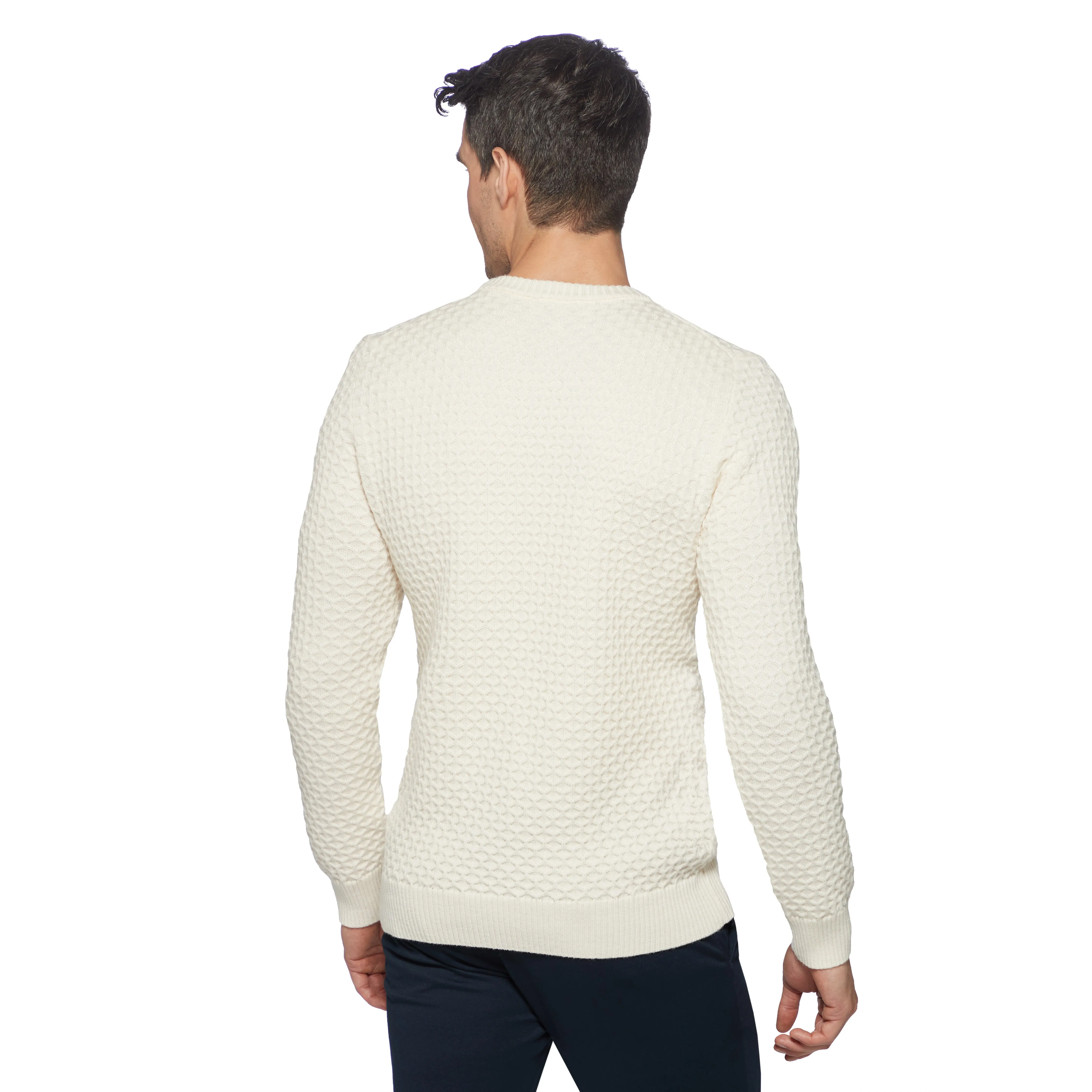 Crew-neck Diamond Grid Pullover PIERO