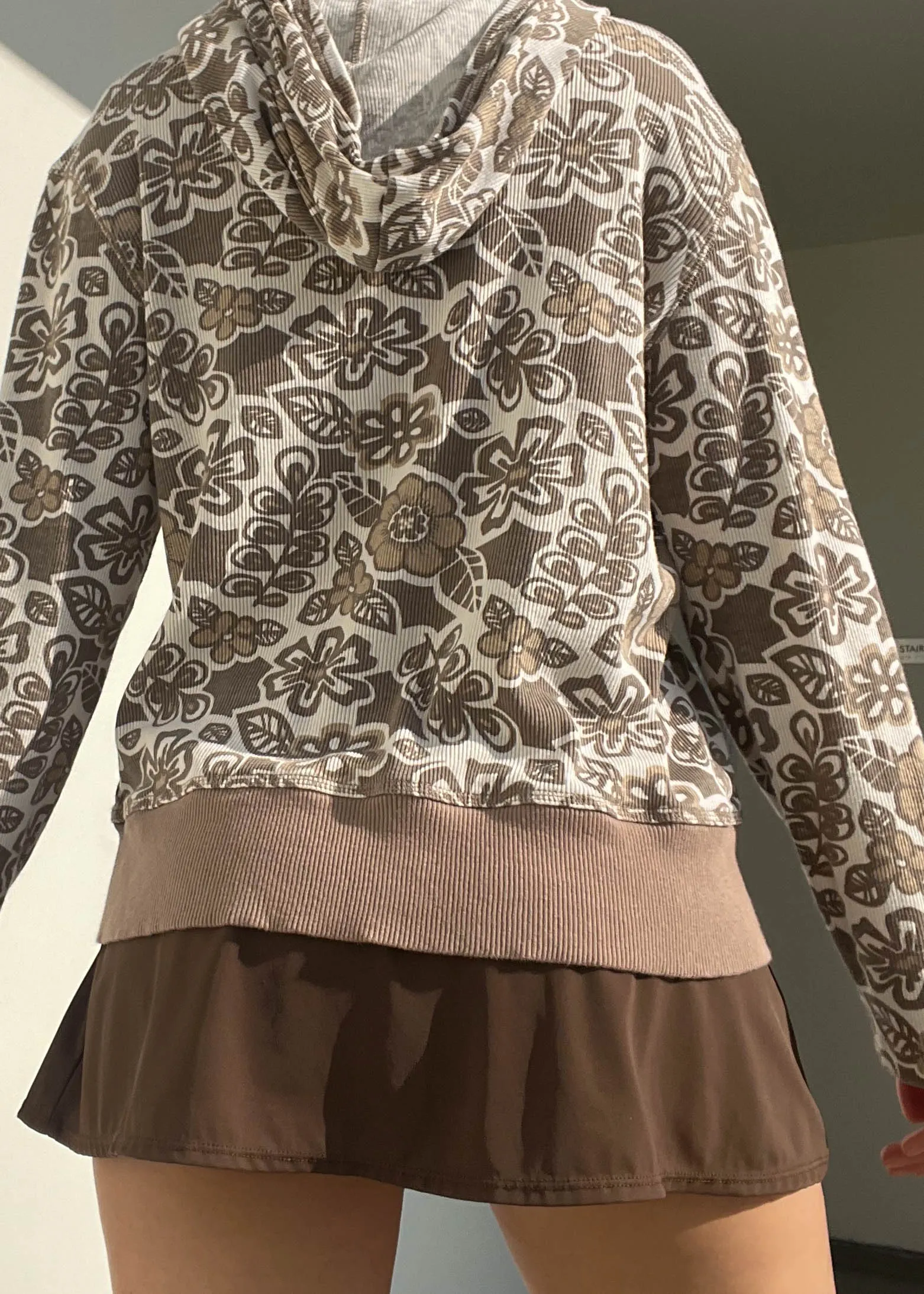 Earth Tone Hawaiian Hoodie Jacket (S-M)