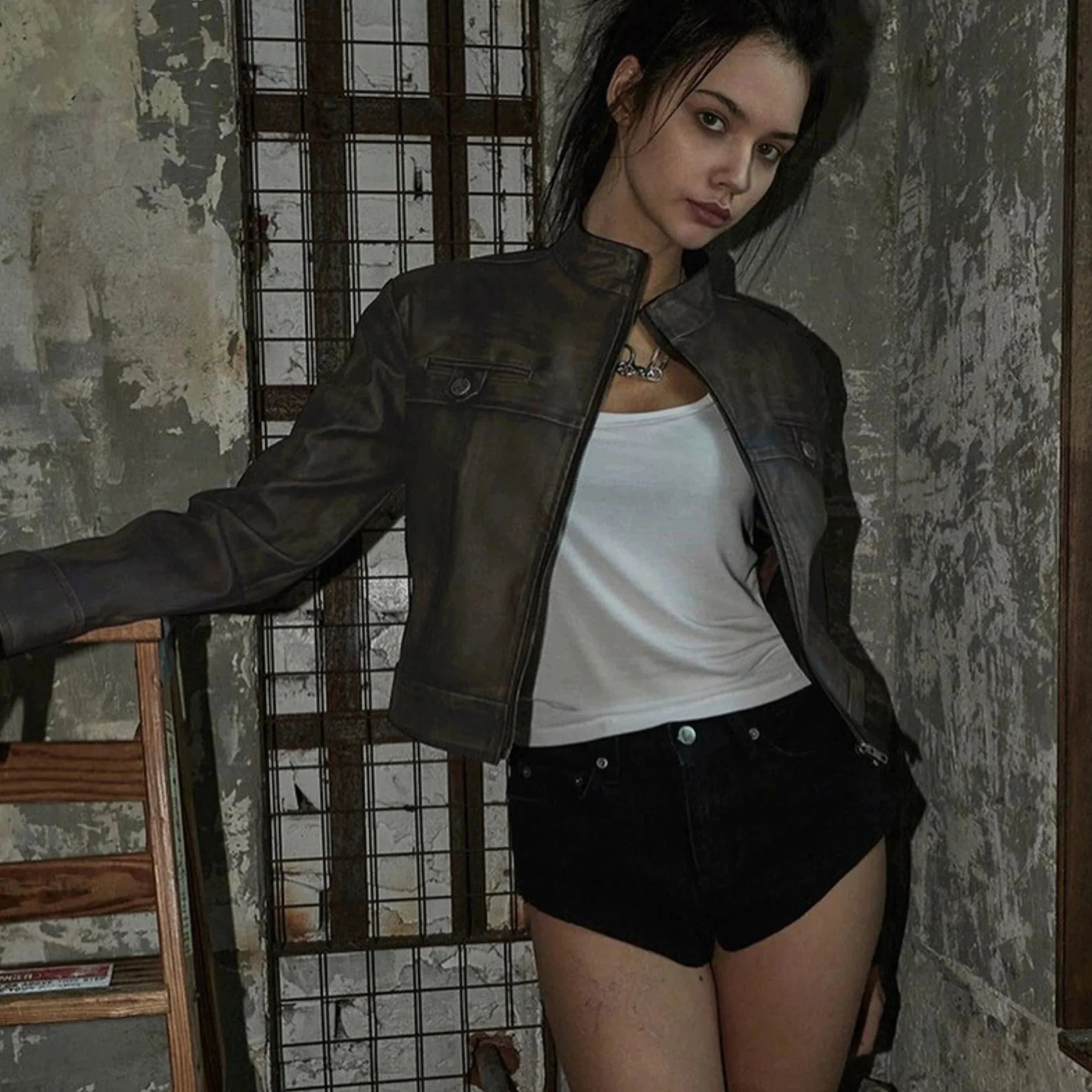 Fashionkova Katia Retro Leather Jacket
