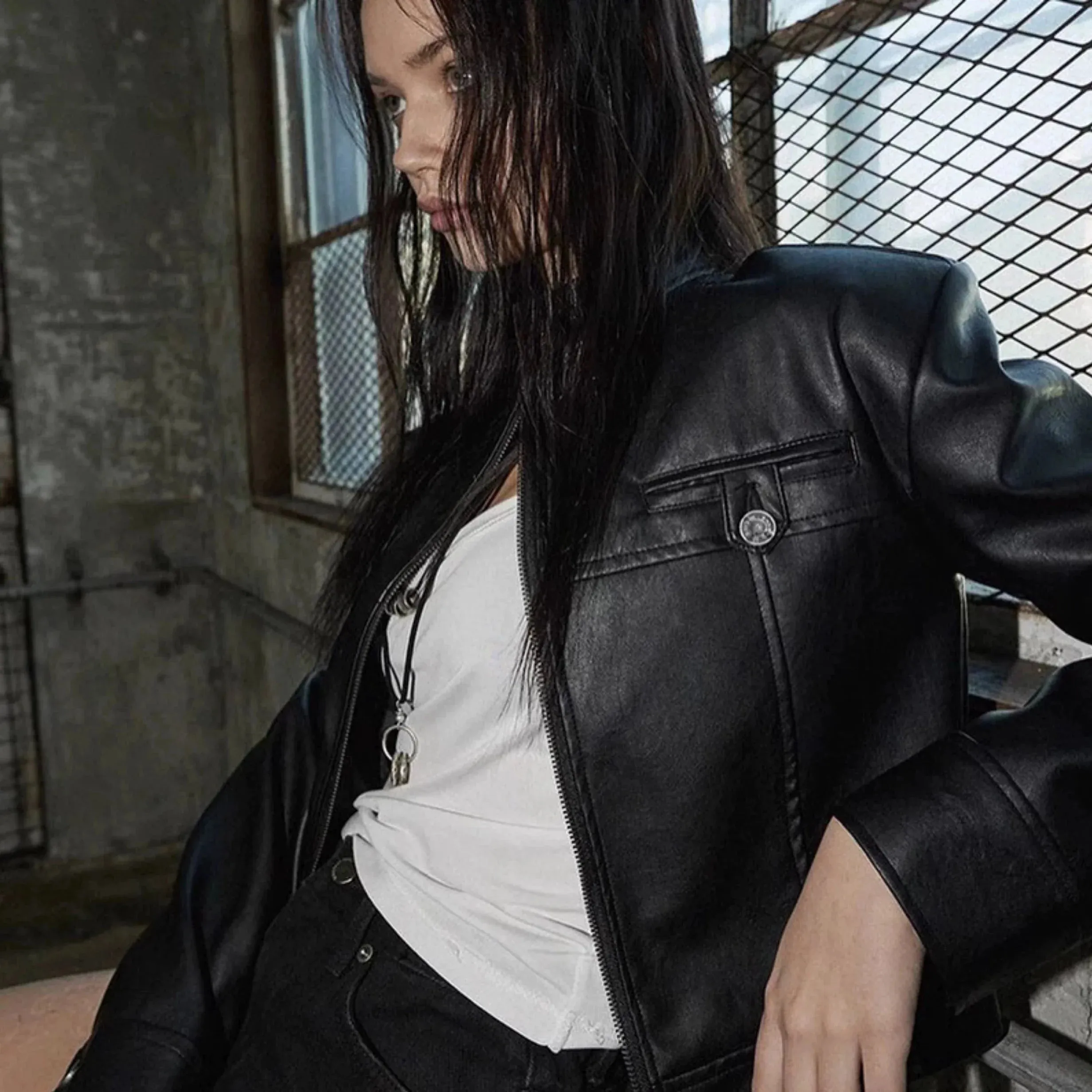 Fashionkova Katia Retro Leather Jacket