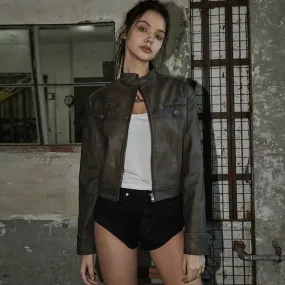Fashionkova Katia Retro Leather Jacket