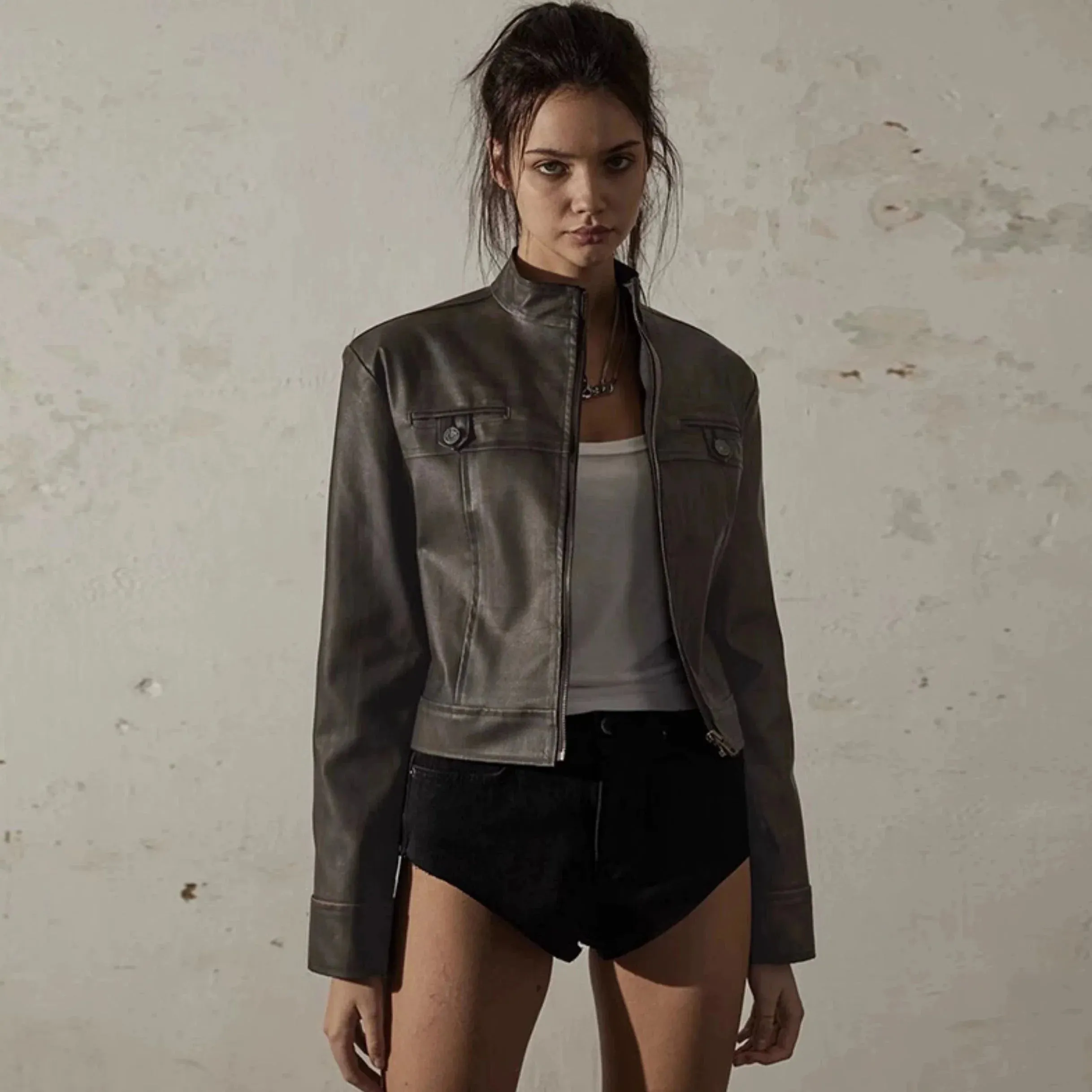 Fashionkova Katia Retro Leather Jacket