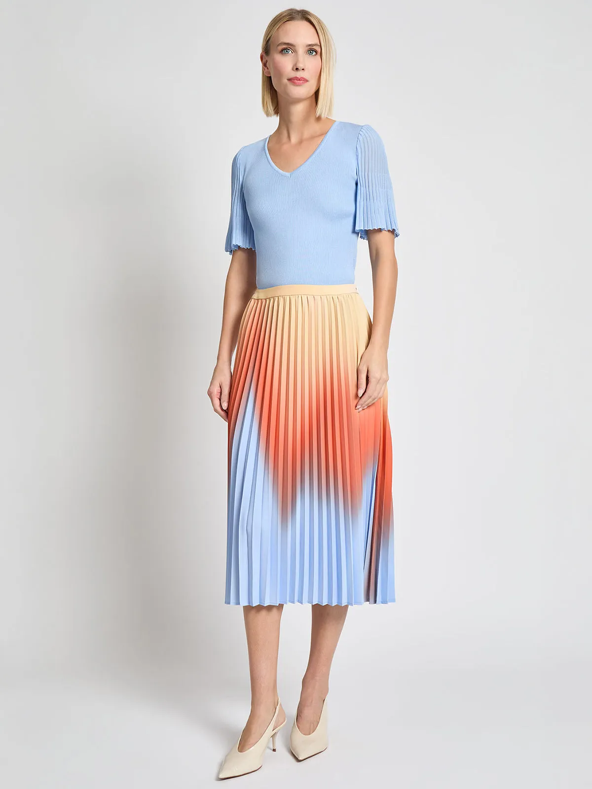 Fitted Flutter Sleeve Ribbed Knit Tunic - Vanity Fit