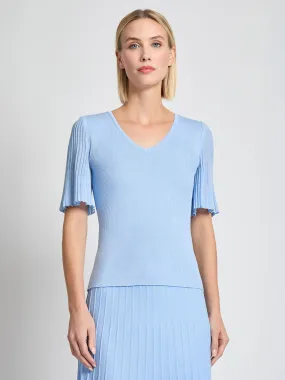 Fitted Flutter Sleeve Ribbed Knit Tunic - Vanity Fit