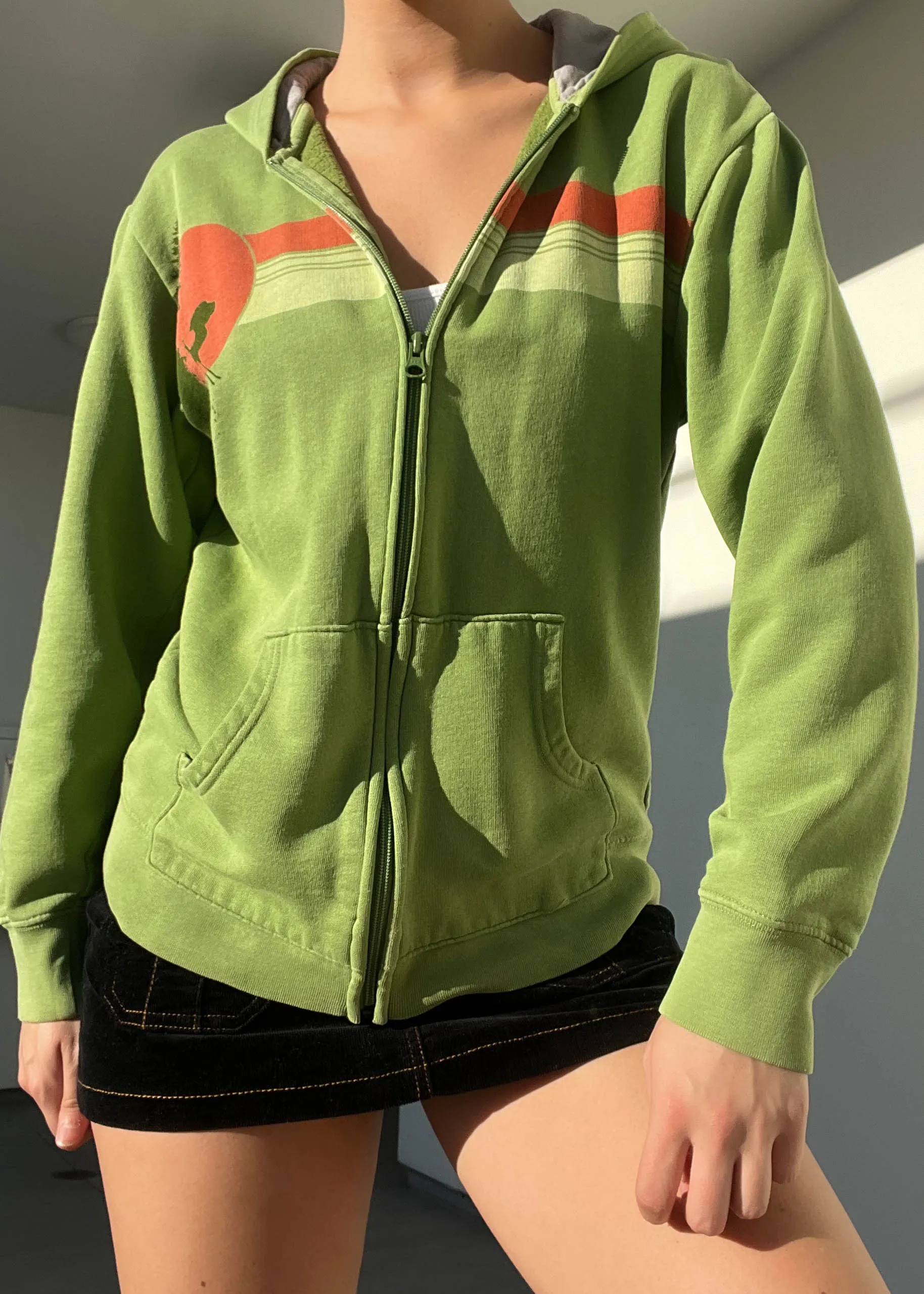 Green & Orange Tahoe Hoodie Jacket (M)