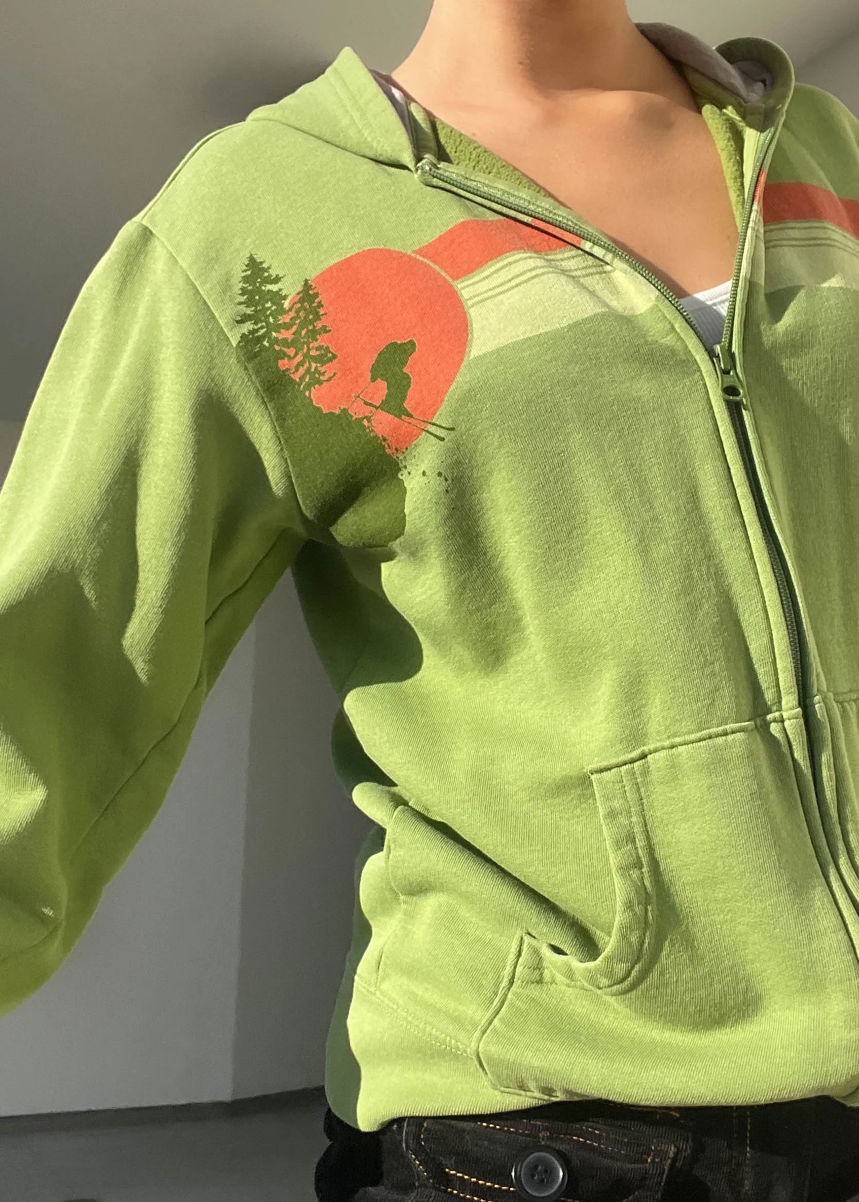 Green & Orange Tahoe Hoodie Jacket (M)