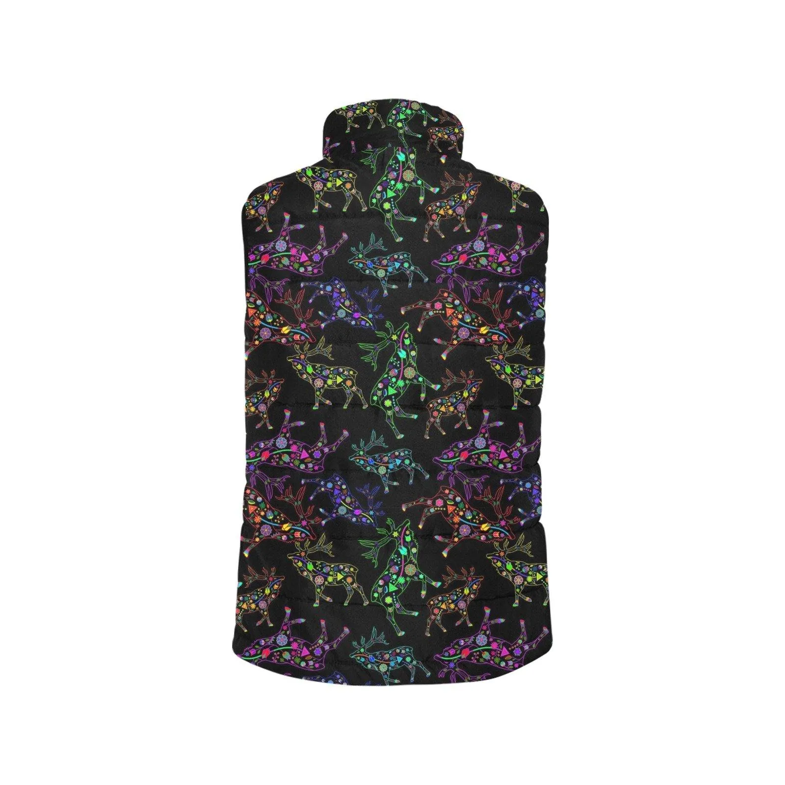 Neon Floral Elks Men's Padded Vest Jacket