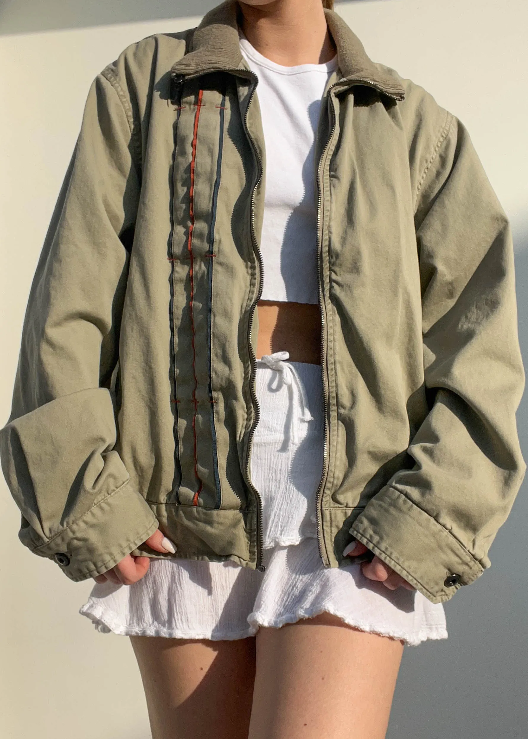 Olive 3-Stripe Jacket (M-L)