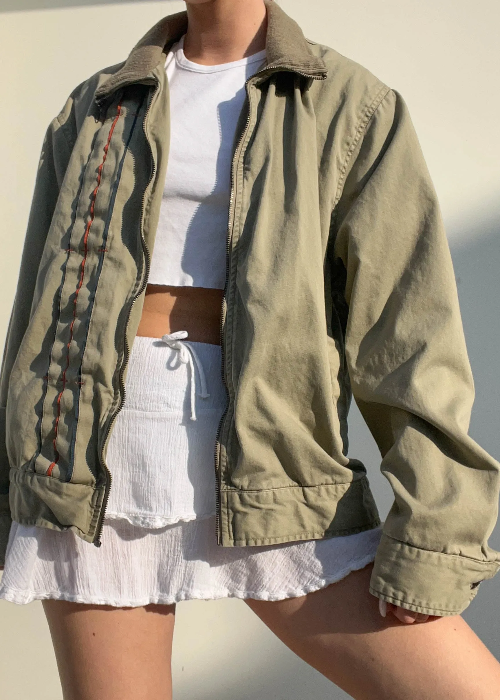 Olive 3-Stripe Jacket (M-L)