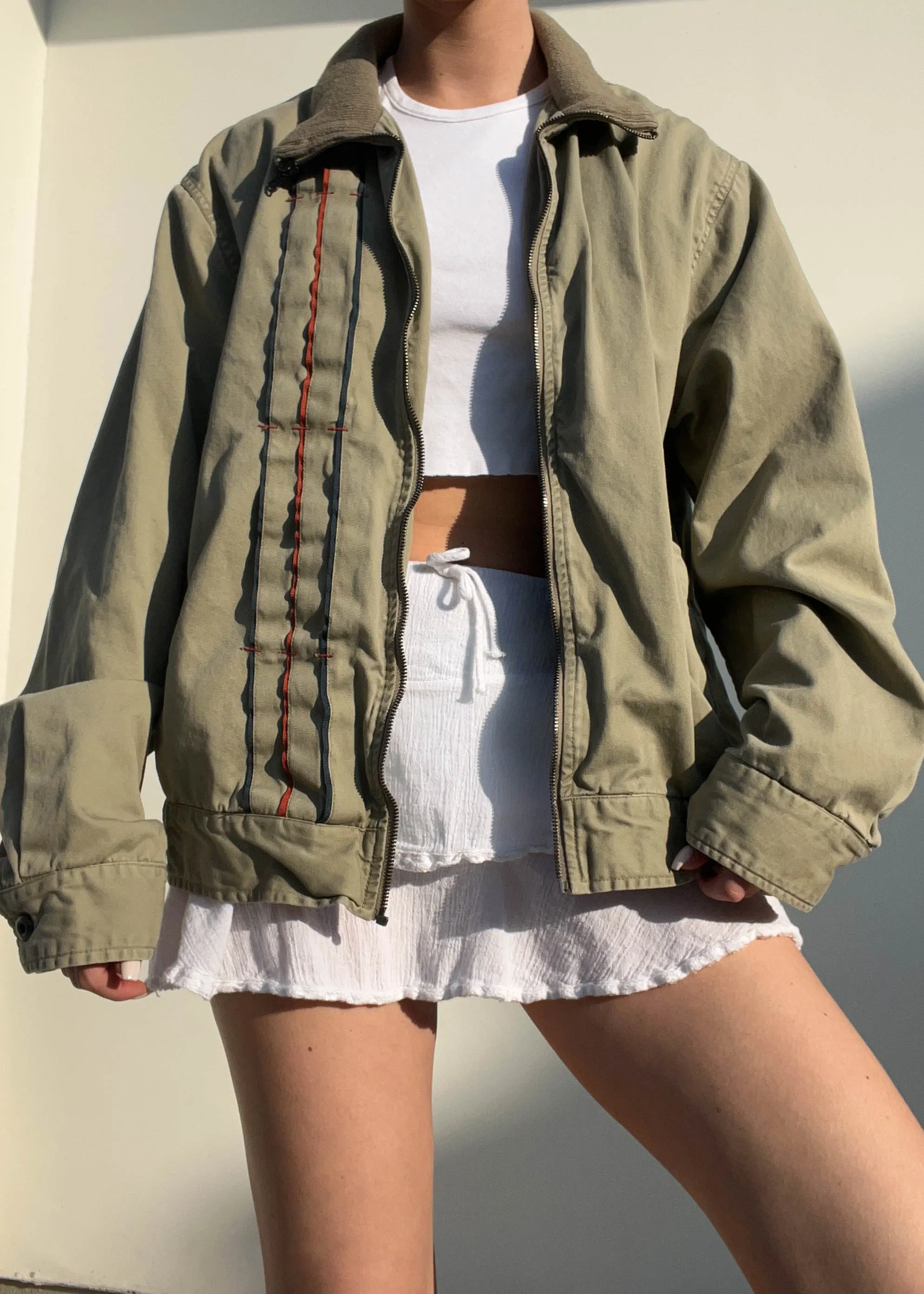 Olive 3-Stripe Jacket (M-L)