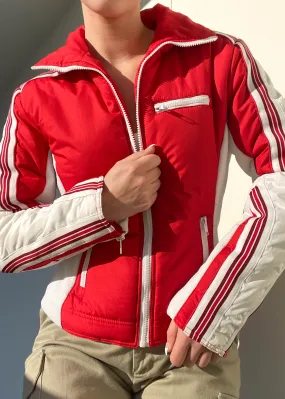 Red & White Sporty Y2k Jacket (S)