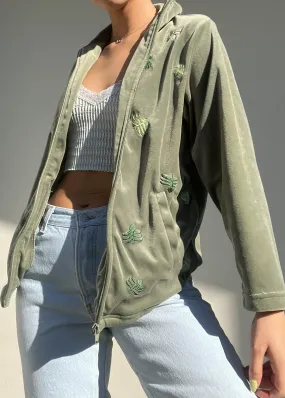 Sage Velour Zip Up (S)