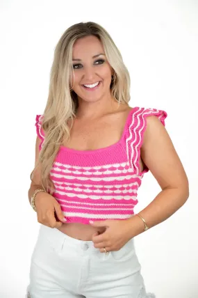Sight Of Sweetness Fuchsia Knit Top