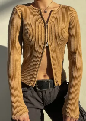 Tan Double Zip Knit (S/M)