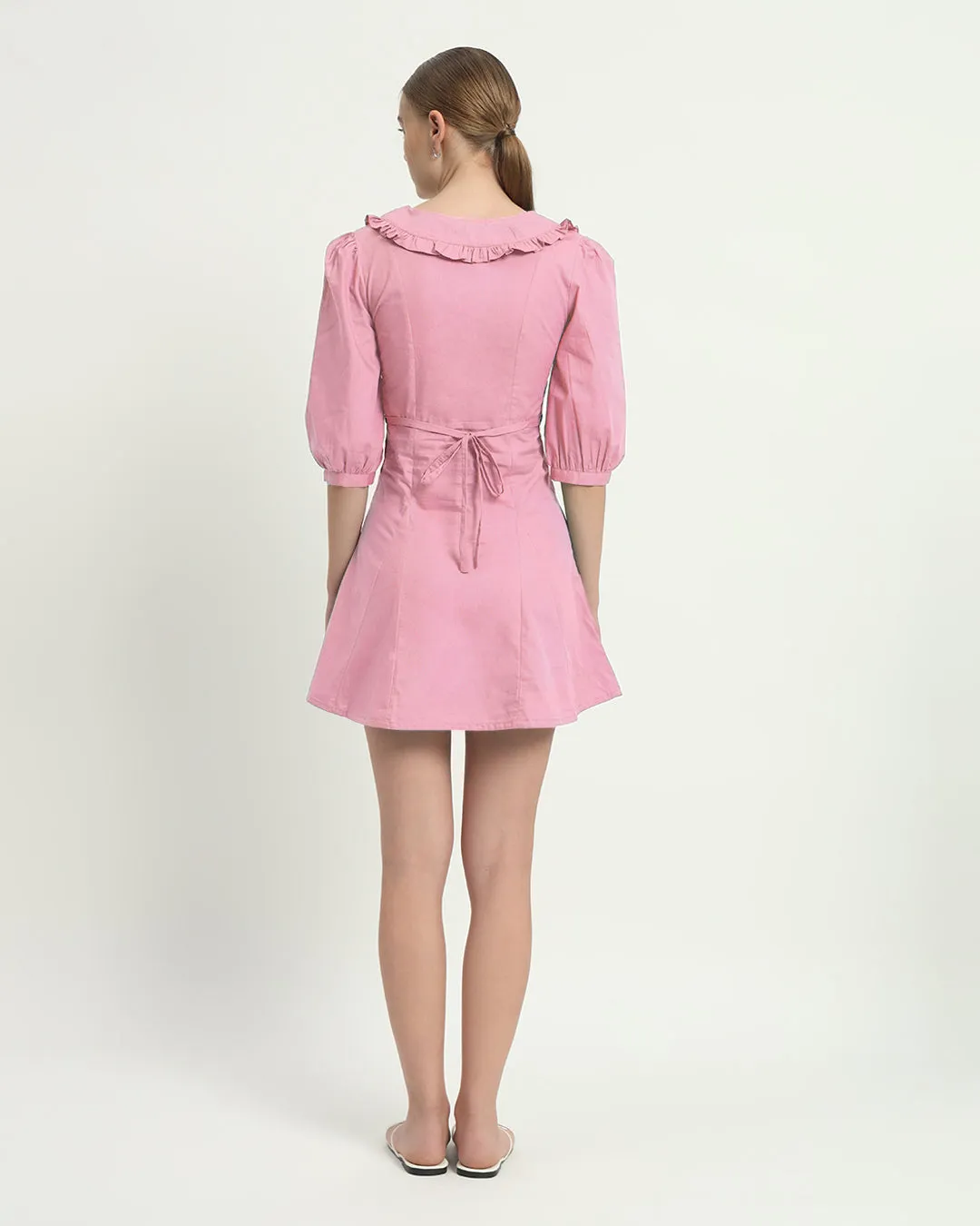 The Isabela Fondant Pink Cotton Dress