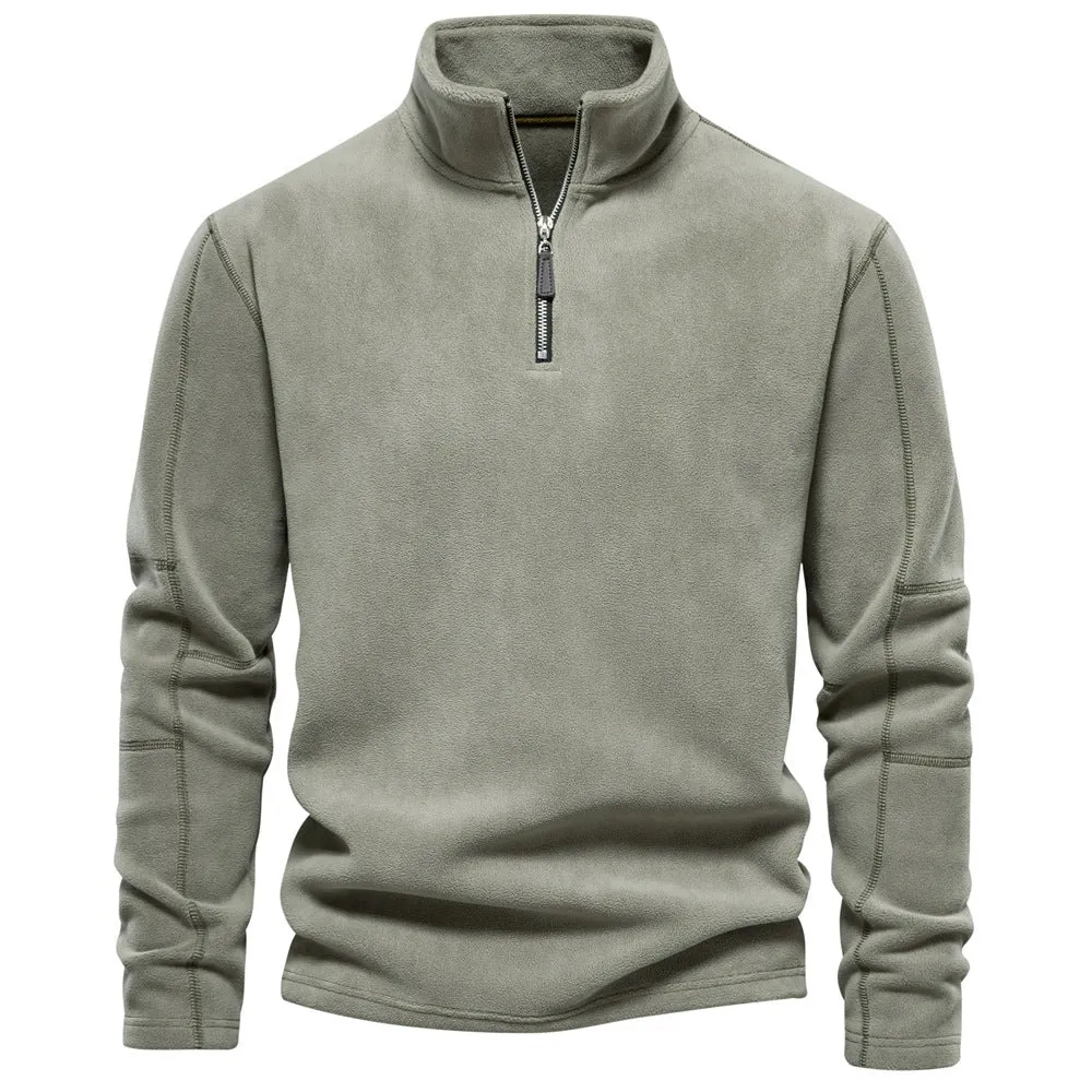 Trend4us Men's Quarter-Zip Fleece Pullover