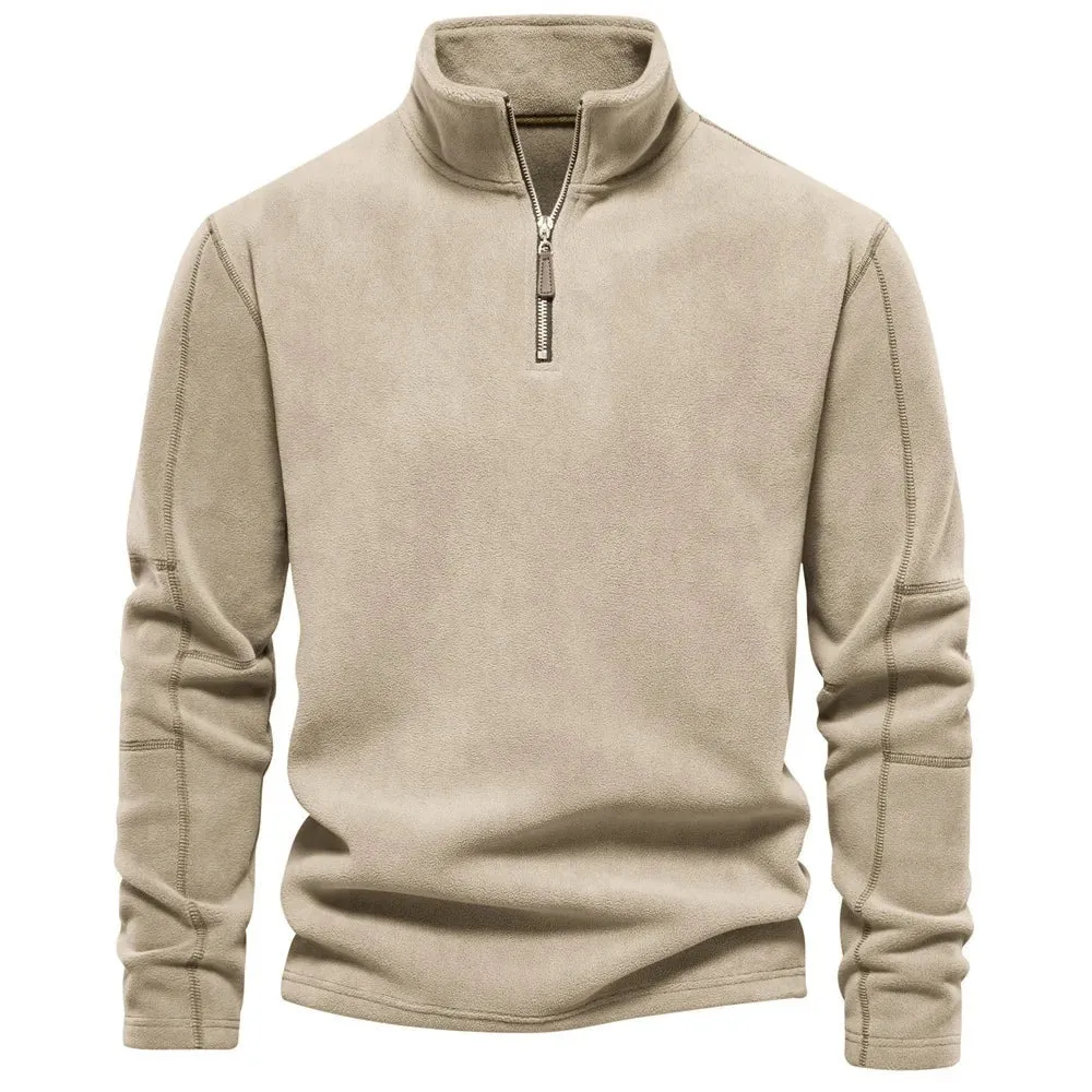 Trend4us Men's Quarter-Zip Fleece Pullover