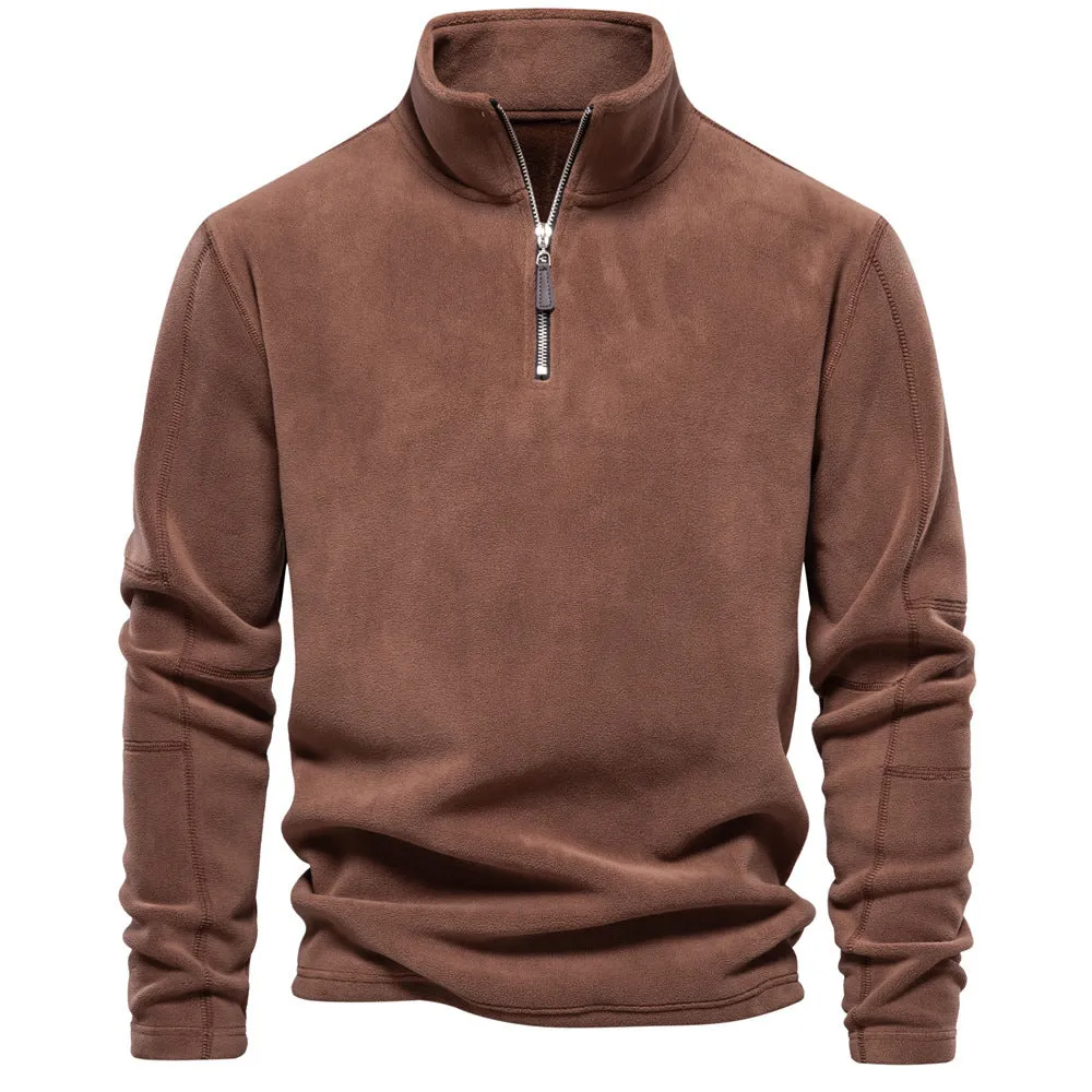 Trend4us Men's Quarter-Zip Fleece Pullover