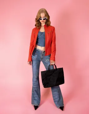 Vintage Y2K leather statement jacket