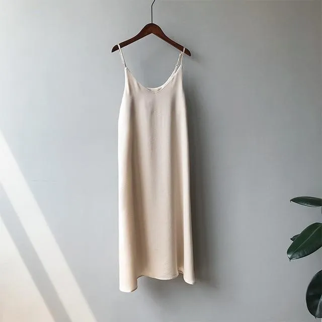 White Sleeveless Midi Dress