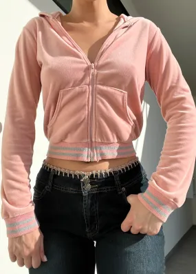 Y2k Baby Pink Velour Jacket (S)