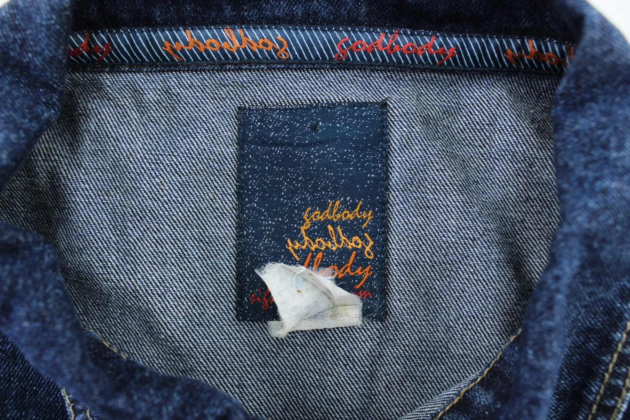 Y2K Godbody Signature Dark Wash Denim Jacket