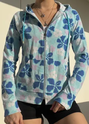 Y2k Hibiscus Hoodie Jacket (S)