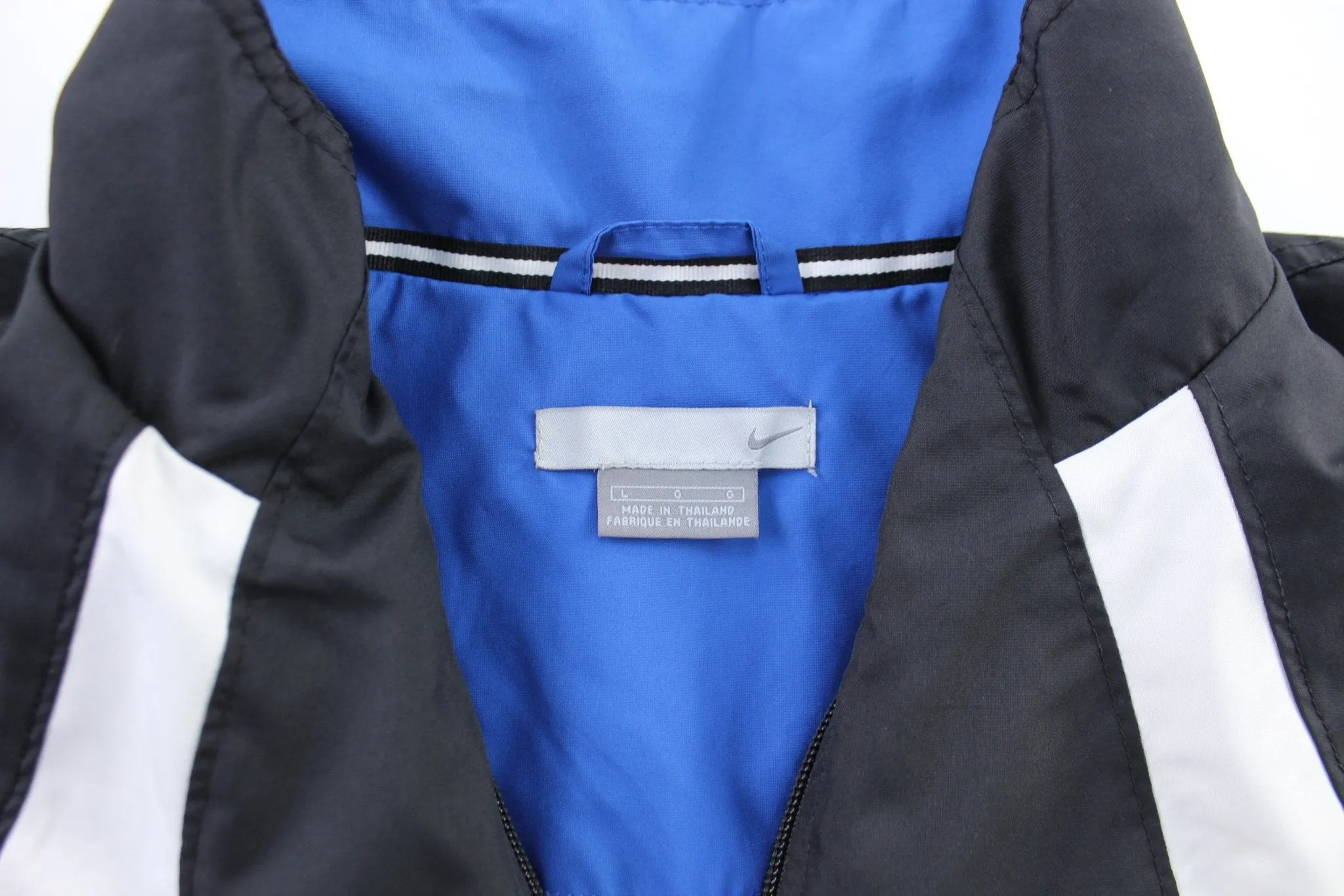 Y2K Nike Embroidered Logo Black & White Zip Up Jacket