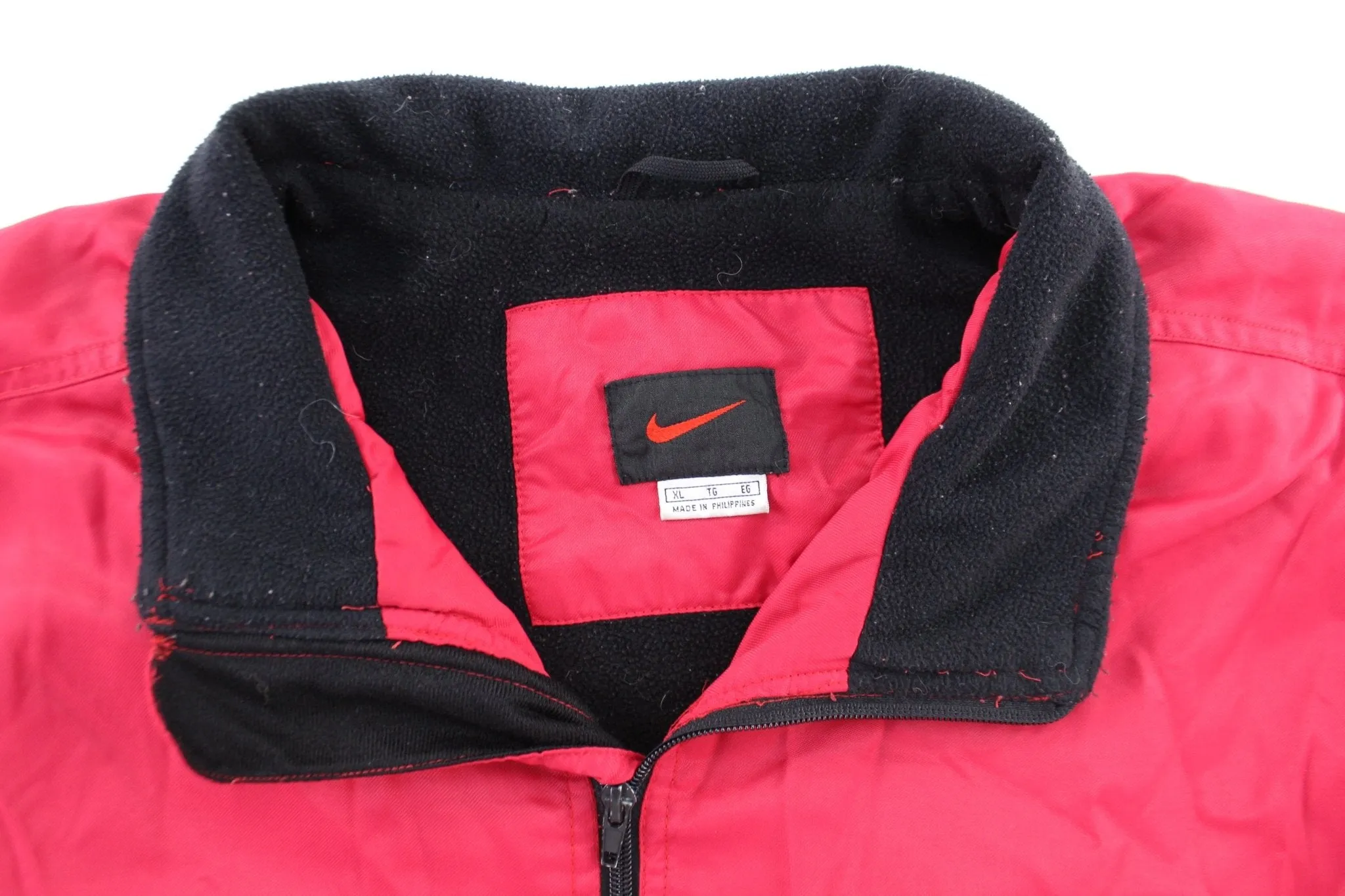 Y2K Nike Embroidered Logo Red & White Zip Up Jacket