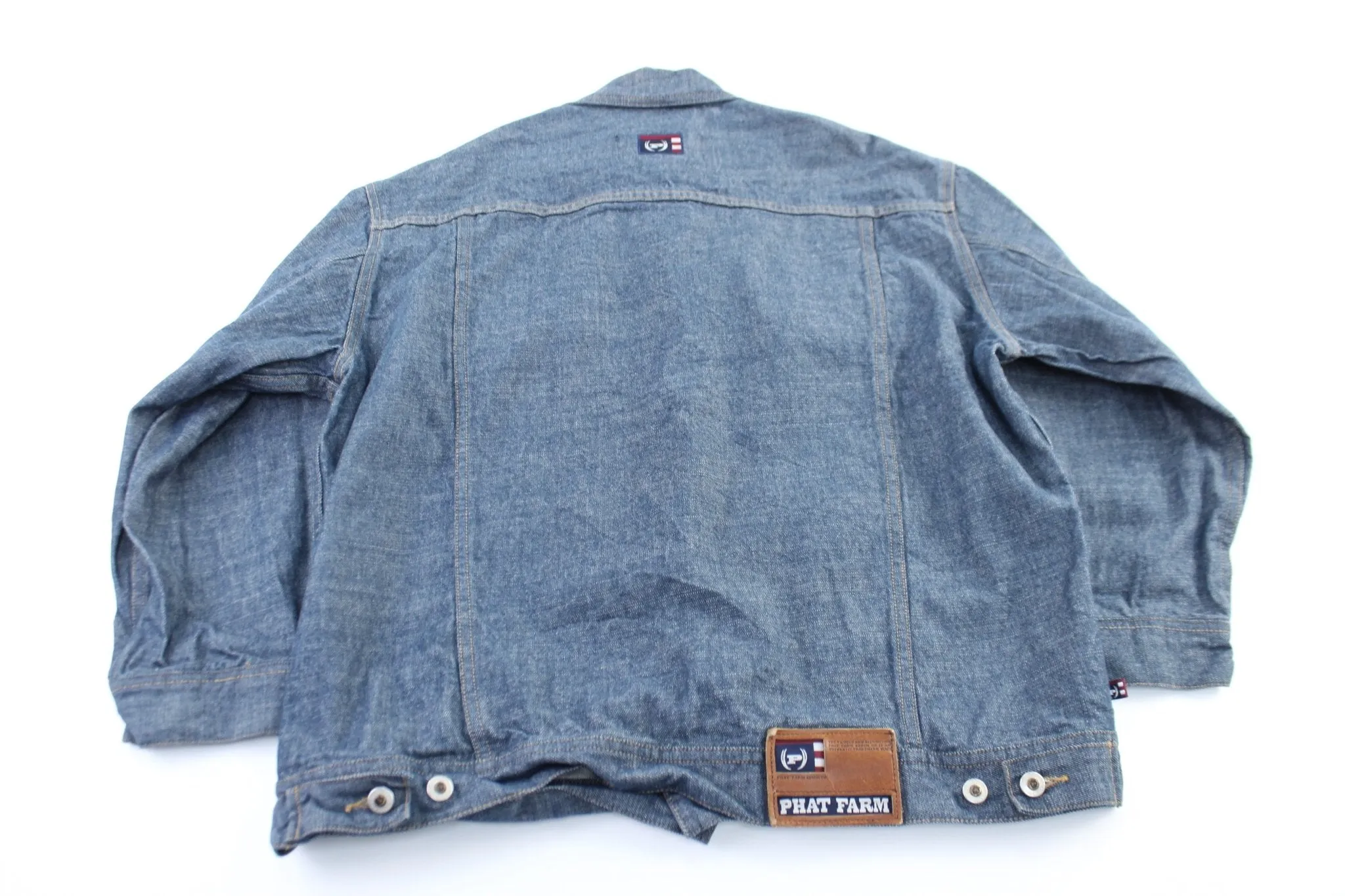 Y2K Phat Farm Embroidered Button Fly Denim Jacket