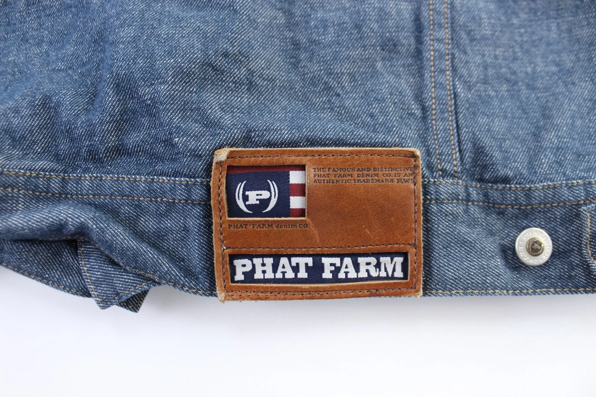 Y2K Phat Farm Embroidered Button Fly Denim Jacket