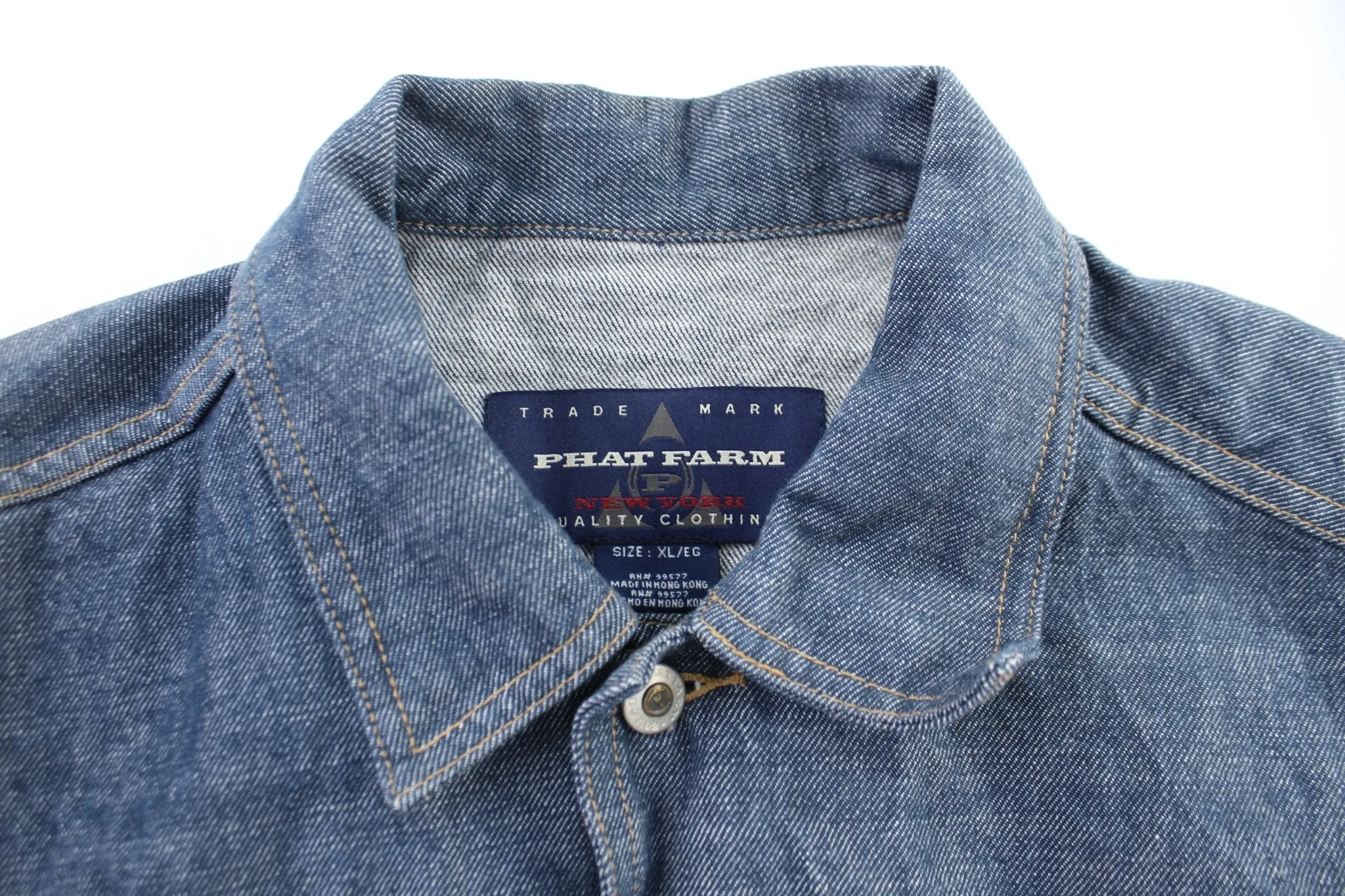 Y2K Phat Farm Embroidered Button Fly Denim Jacket