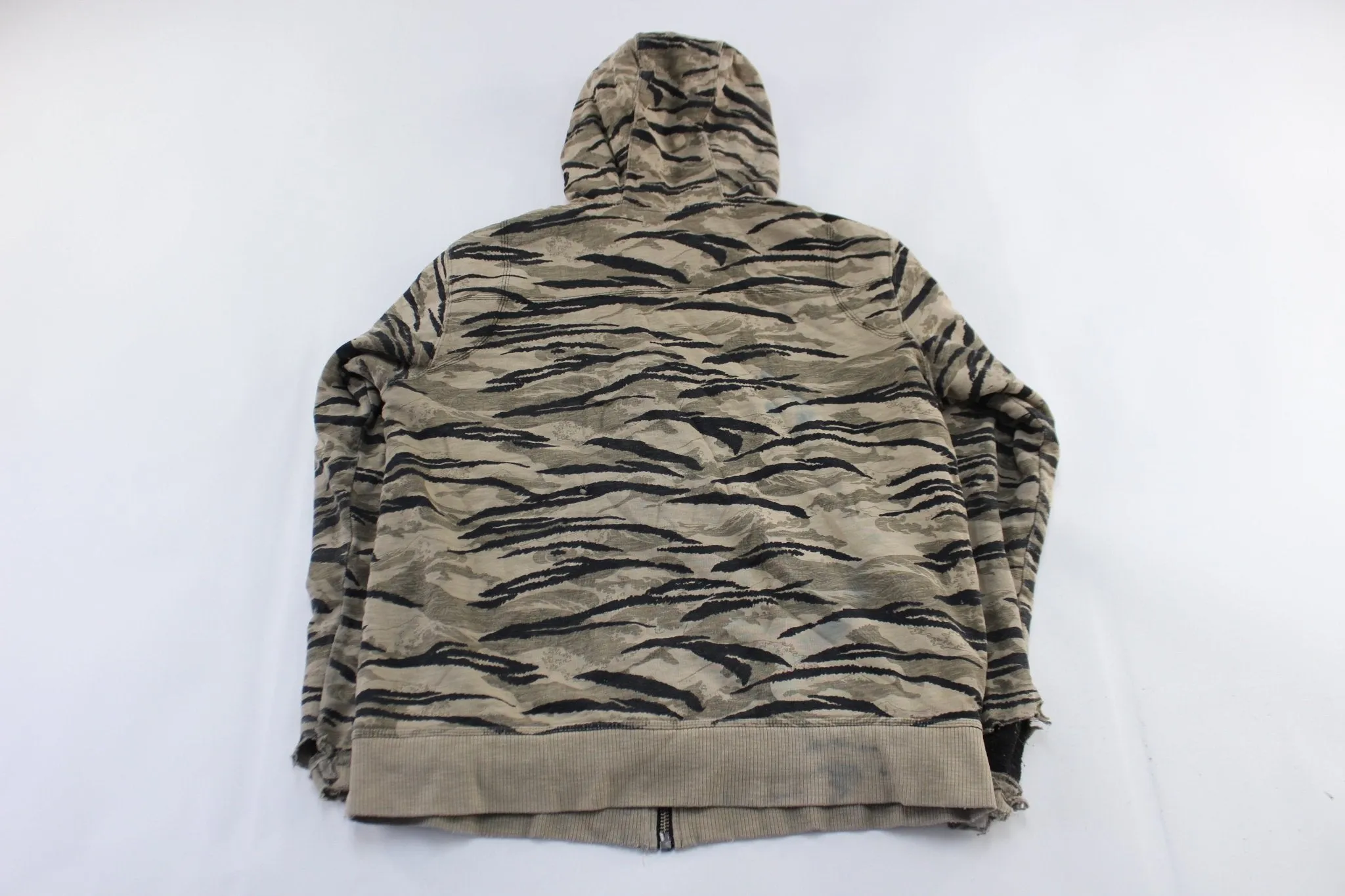 Y2K Quiksilver Embroidered Camo Zip Up Hoodie